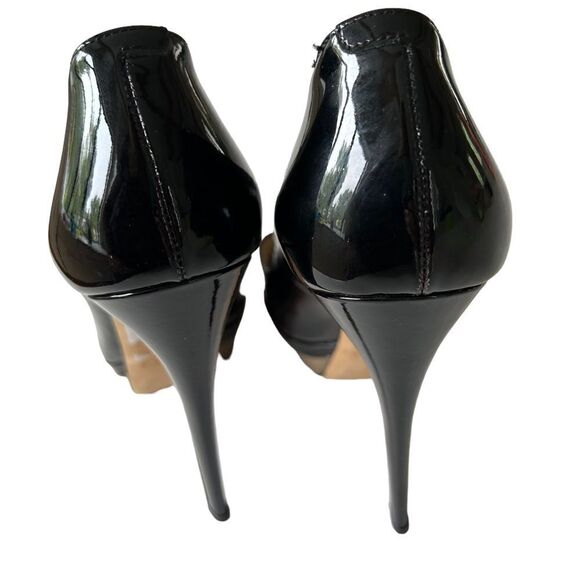 Jimmy Choo Shoe Peep Toe Platform Patent Leather Pump High Heels - Picture 5 of 10